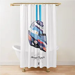 Franco Colapinto F1 helmet Shower Curtain