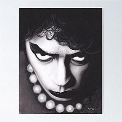 Realism Charcoal Drawing of Tim Curry as Frank N. Furter in The Rocky Horror Picture Show Poster