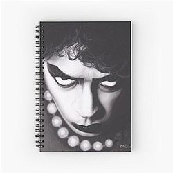 Realism Charcoal Drawing of Tim Curry as Frank-N-Furter in Rocky Horror Picture Show Notebook