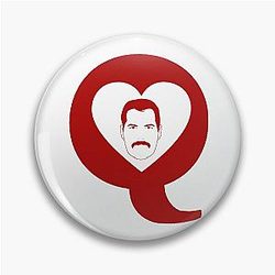 Freddie Mercury Queen of Hearts Logo Pin