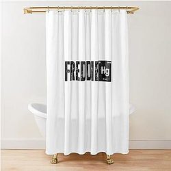 Freddie Mercury illustration with Mercury element Shower Curtain