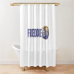 Freddie Mercury illustration with Mercury planet Shower Curtain