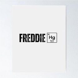 Freddie Mercury illustration with mercury element Poster