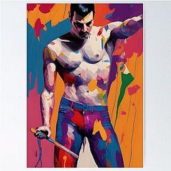 Shirtless Freddie Mercury Digital Oil Painting