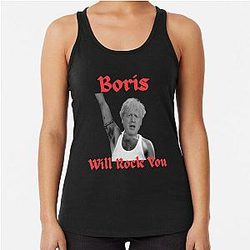 Boris Johnson as Freddie Mercury Racerback Tank Top