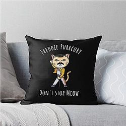 Don't Stop Freddie Cat Throw Pillow