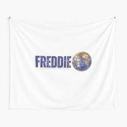 Freddie Mercury illustration with Mercury planet Tapestry