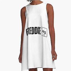 Freddie Mercury illustration with Mercurym element A-Line Dress
