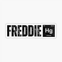 Freddie Mercury funny illustration with the Mercury element sticker