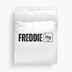 Freddie Mercury illustration with the element mercury duvet cover