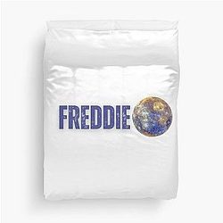 Freddie Mercury illustration with the mercury planet duvet cover