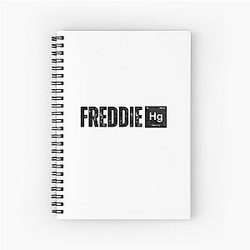 Freddie Mercury illustration with Mercury element Spiral Notebook