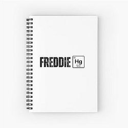 Freddie Mercury illustration with Mercury element Spiral Notebook