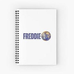 Freddie Mercury illustration with Mercury planet Spiral Notebook