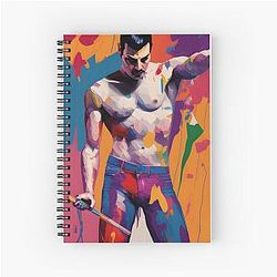 Shirtless Freddie Mercury Digital Oil Painting Notebook