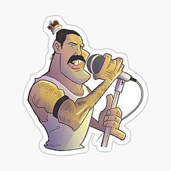 Caricature of Freddie Mercury Sticker