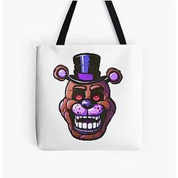 Freddy Fazbear Face with Hat Sticker Tote Bag