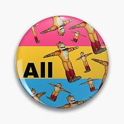 Glamrock Freddy Fazbear Pride Meme Pin