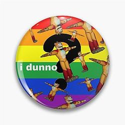 Glamrock Freddy Fazbear Pride Flag Meme Pin