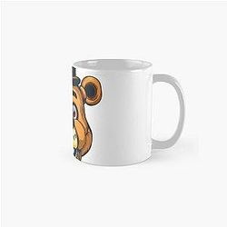 Golden Freddy Fazbear Face with Hat Sticker Classic Mug.