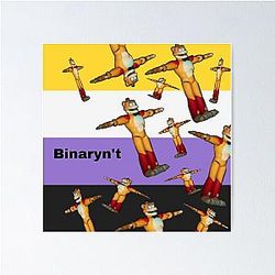 Glamrock Freddy Nonbinary Pride Meme Poster