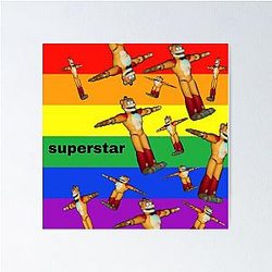Glamrock Freddy Fazbear Pride Flag Meme Poster