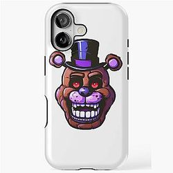 Freddy Fazbear iPhone Case with a hat sticker