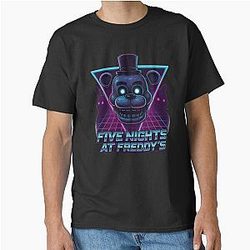 Five-Nights-at-Freddy's-Retro-80s-Neon-Freddy-Fazbear-Graphic-Dark-Gamer-Streetwear-Art-Perfect-for-Space-Lovers-Classics-T-Shirt