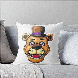 Golden Freddy Fazbear Face with Hat Sticker Pillow