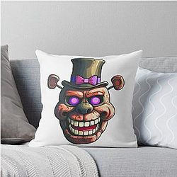 Freddy Fazbear Glowing Eyes Throw Pillow