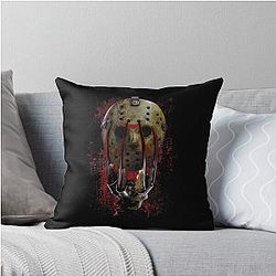 Freddy vs Jason Mask and Claws Throw Pillow