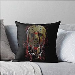 Freddy vs Jason Mask and Claws Throw Pillow