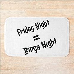White Friday Night Dinner Bath Mat