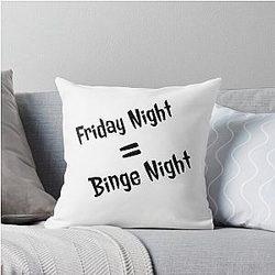 White Friday Night Dinner Throw Pillow