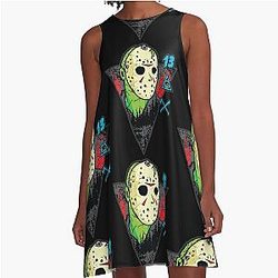Jason Voorhees The original zombie Friday the 13th Green Version A-Line Dress