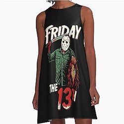 Friday the 13th Jason Voorhees Halloween (Fan Art) A-Line Dress