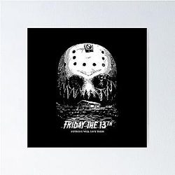 Friday the 13th Masked Lake Scene Poster