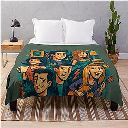 Friends TV Show Group Art 90s Sitcom Tribute Throw Blanket