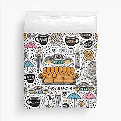 Friends TV Show Central Perk Vibes Duvet Cover