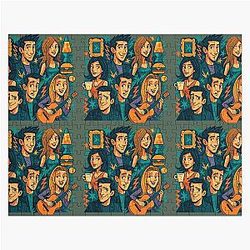 Friends TV Show Group Art 90s Sitcom Tribute Jigsaw Puzzle