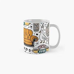 Friends TV Show Doodle Collage Central Perk Vibes Mug