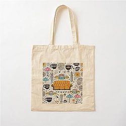Friends TV Show Doodle Collage Central Perk Cotton Tote Bag