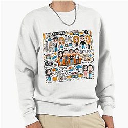 Friends TV Show Iconic Moments Doodle Art Sweatshirt