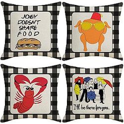 Friends TV Show Merchandise 4PCS Decorative Pillow Covers Farmhouse Couch Friends TV Show Gift for Fans