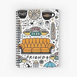 Friends TV Show Collage - Central Perk Spiral Notebook