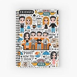 Friends TV Show Iconic Moments Doodle Spiral Notebook