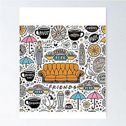 Friends TV Show Collage Central Perk Poster