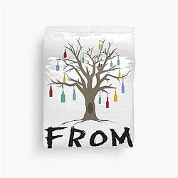 From TV Show Colorful Bottle Tree Duvet Cover