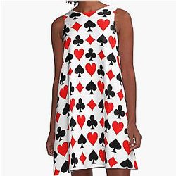 JACKPOT Full House Spades,Clubs,Diamonds and Hearts A-Line Dress