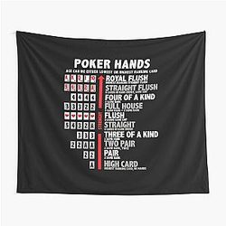 Poker Hands Straight Flush Full House Straight Two Pair High Card Gambling Tapestry